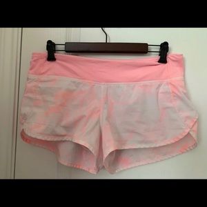 Lululemon Speed Shorts Pink Tie Dye 2 way stretch